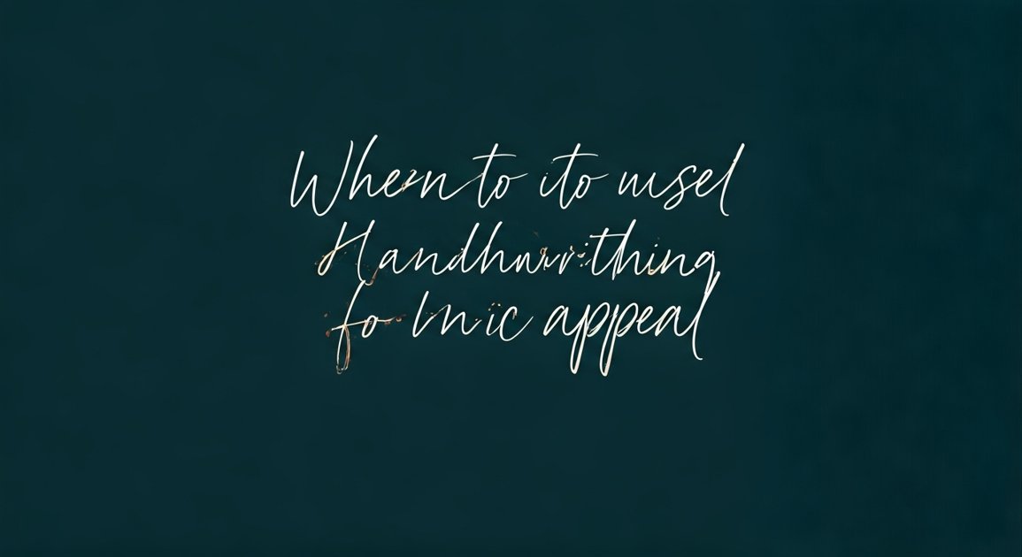 When to Use Handwriting Fonts for Authentic Appeal